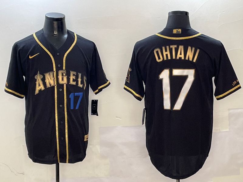 Men Houston Astros #17 Ohtani Black Gold Game 2025 Nike MLB Jersey style 4